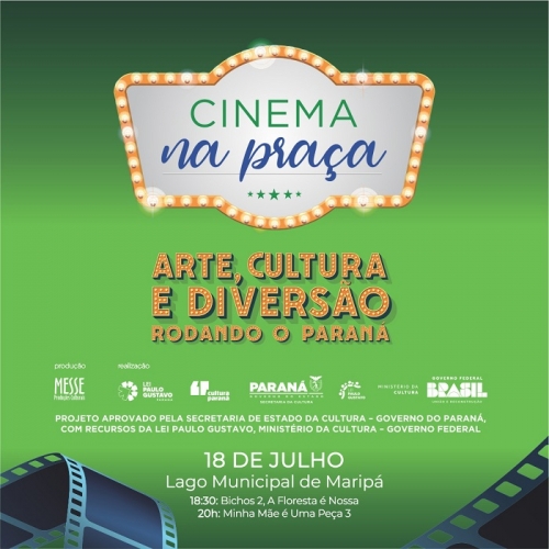 Maripá vai receber projeto Cinema na Praça no dia 18 de julho